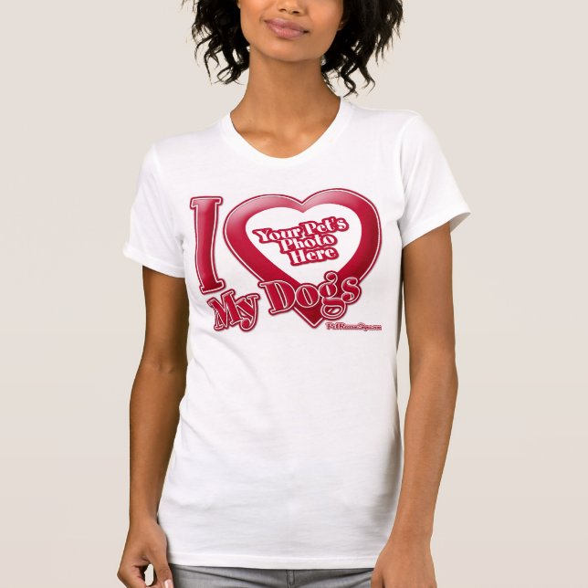 T-shirt J'adore mes chiens - Photo (Devant)