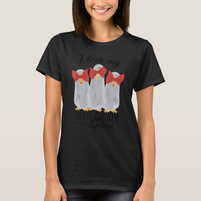T-shirt J'adore mes dames poules soyeuses (Devant)