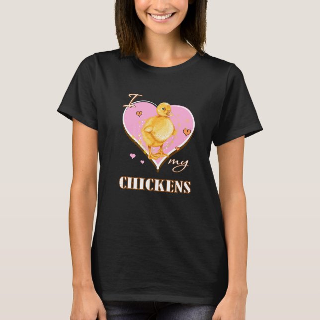 T-shirt J'adore mes poules fan (Devant)