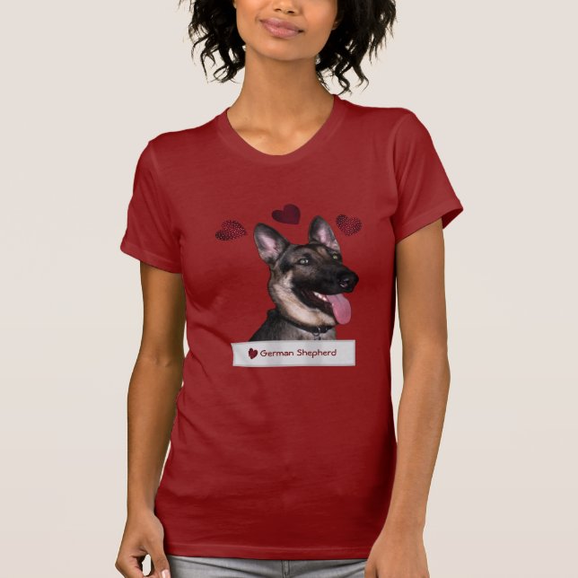 T-shirt J'adore mon berger allemand (Devant)