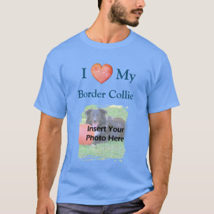 T-shirt J'adore mon Border Collie Votre Photo