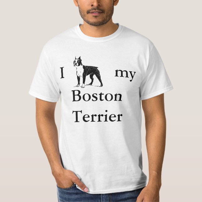 T-shirt J'adore mon Boston Terrier (Devant)