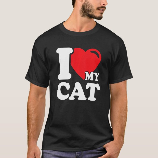 T-shirt J'adore mon chat Beau propriétaire de chat mignon  (Devant)