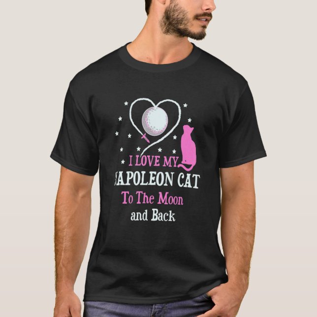T-shirt J'adore mon chat Napoléon pour chat de Lune  Chato (Devant)