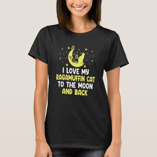 T-shirt J'adore mon chat RagaMuffin pour chat de lune Chat (Devant)
