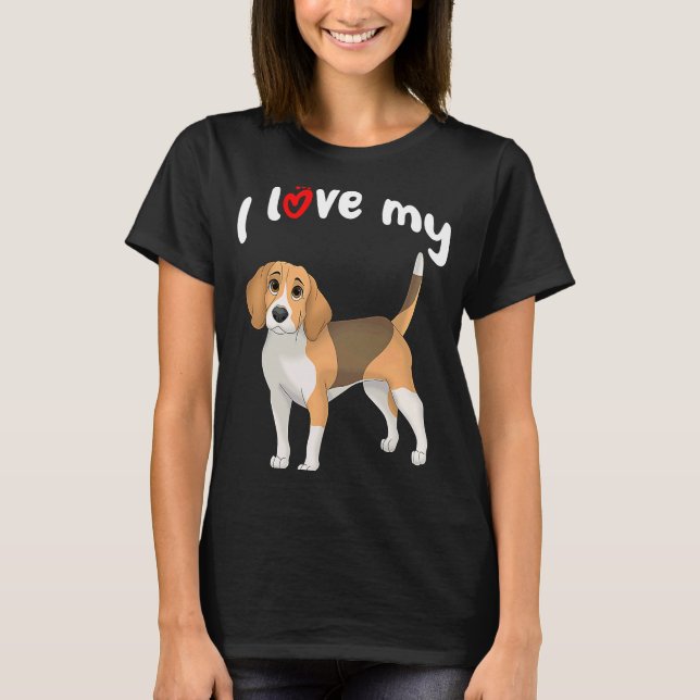 T-shirt J'adore mon chien Beagle (Devant)