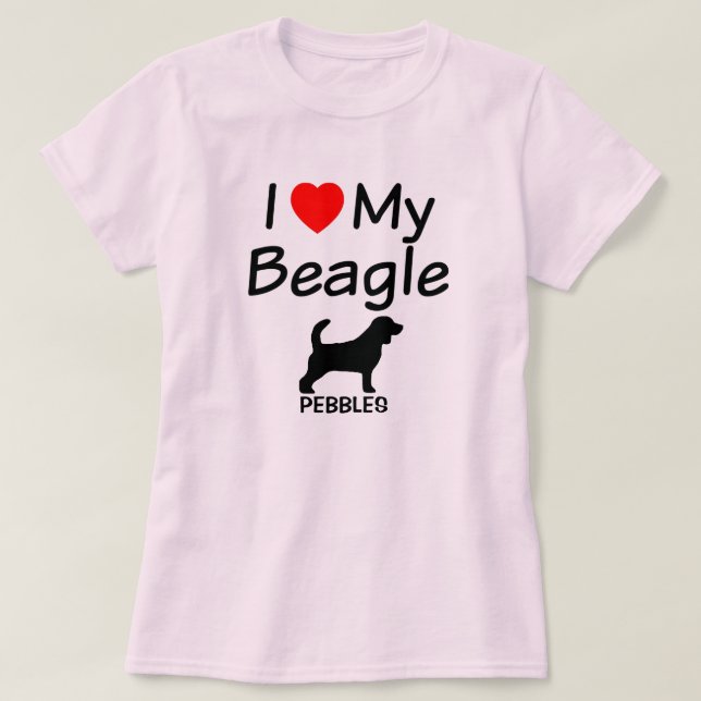 T-shirt J'adore mon chien Beagle (Design devant)