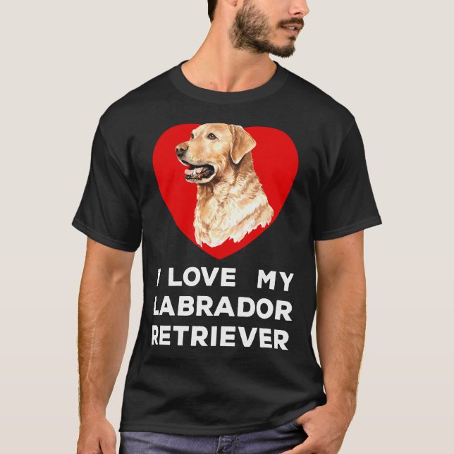 T-shirt J'adore mon chien de Labrador Retriever (Devant)