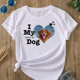 T-shirt J'adore mon chien Drôle du texte et de la photo