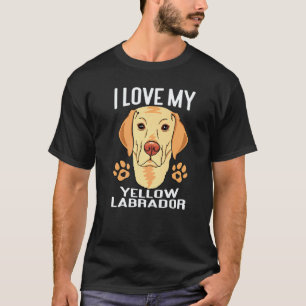 T-shirt J'adore mon chien jaune Labrador Retriever marron