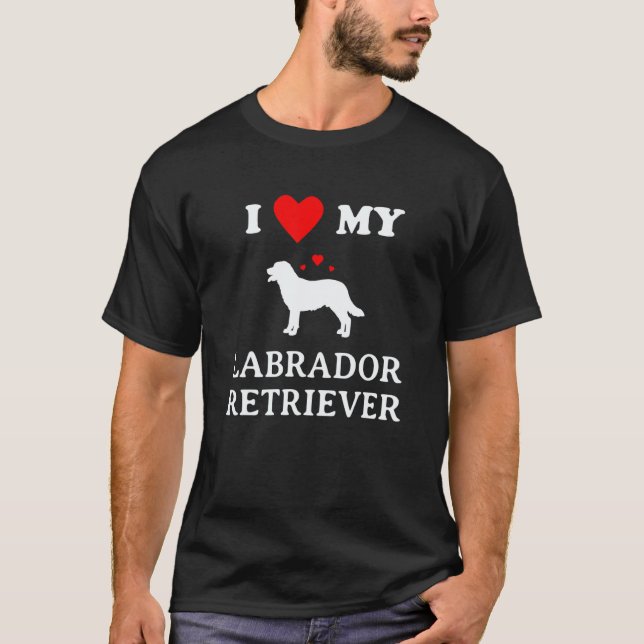 T-shirt J'adore mon chien Labrador Retriever Design (Devant)