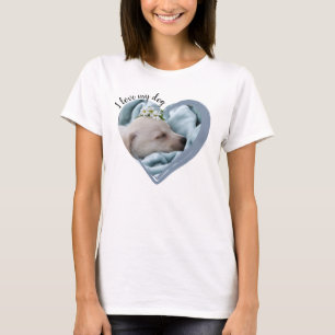 T-shirt J'adore mon chien Photo cœur