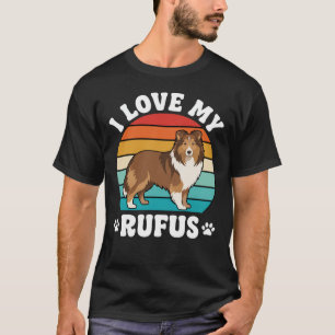 T-shirt J'adore mon chien Rufus Retro Collie