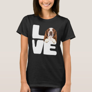 T-shirt J'adore mon chien Setter Irlandais Rouge et Blanc