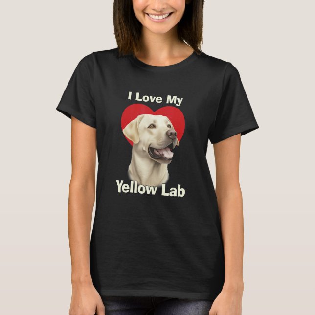T-shirt J'adore mon chiot Labrador Retriever jaune (Devant)