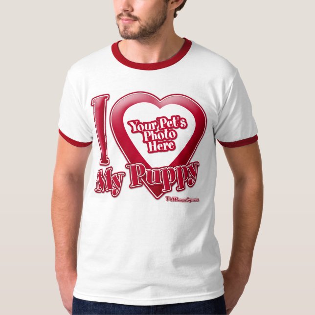 T-shirt J'adore mon chiot - Photo (Devant)