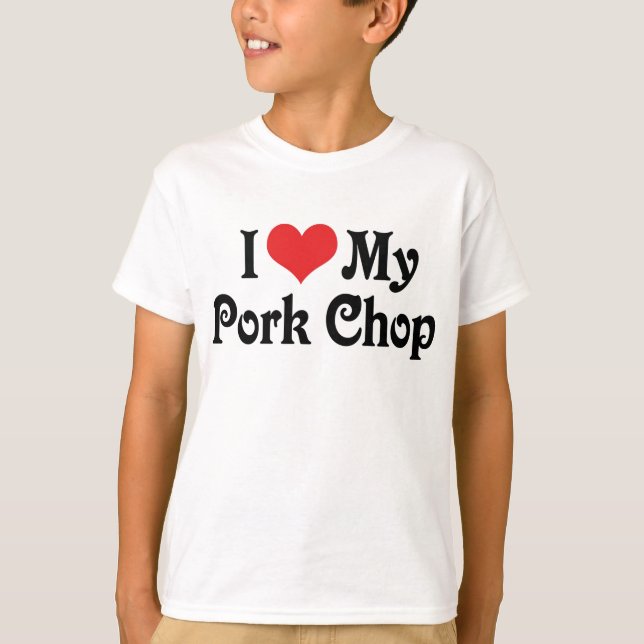 T-shirt J'adore mon côtelette de porc (Devant)