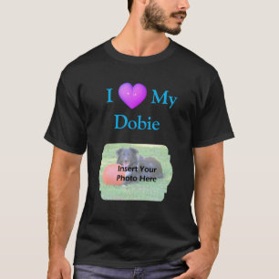 T-shirt J'adore mon doberman votre photo