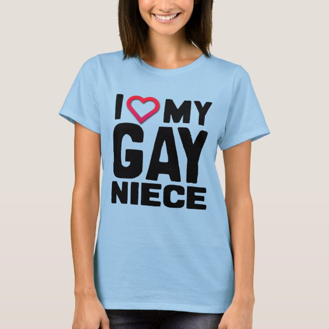 T-SHIRT J'ADORE MON GAY NIECE - (Devant)