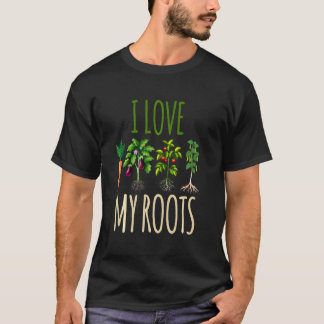 T-shirt J'adore mon jardinage de légumes racines