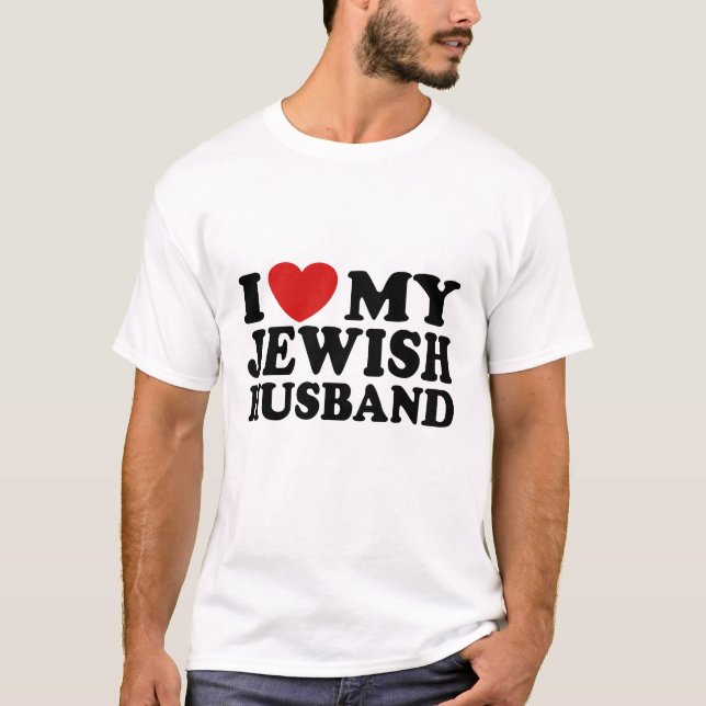 T-shirt J'adore mon mari juif (Devant)