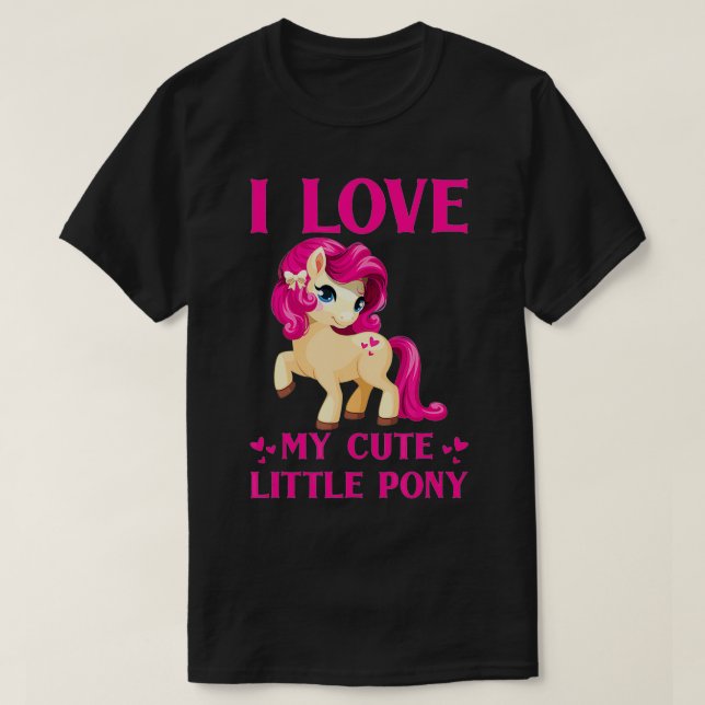T-shirt J'adore mon mignon petit poney (Design devant)