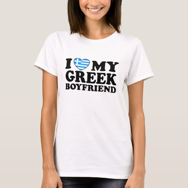 T-shirt J'adore mon petit ami grec (Devant)