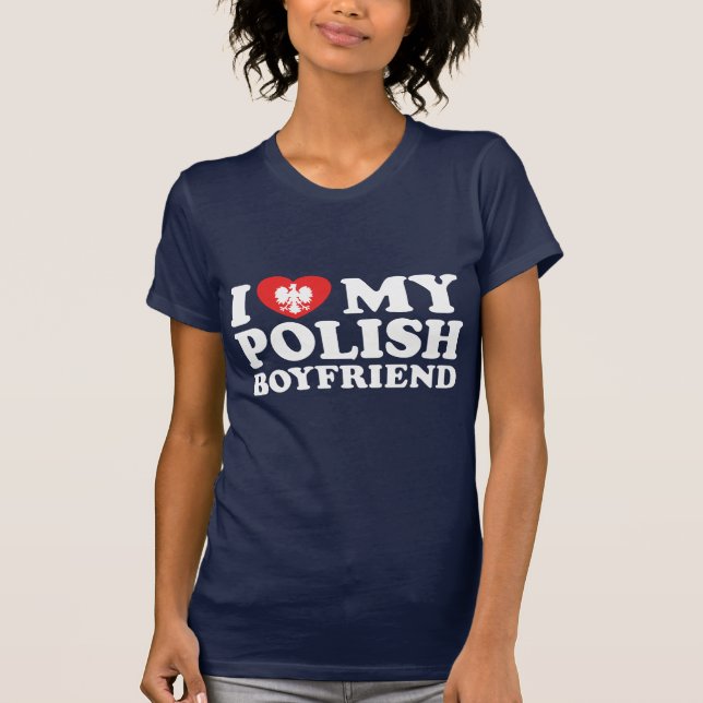 T-shirt J'adore mon petit ami polonais (Devant)