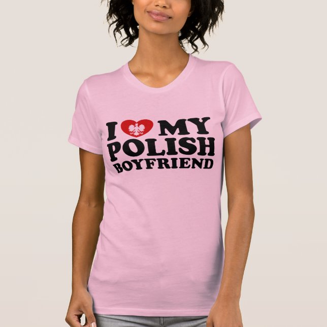 T-shirt J'adore mon petit ami polonais (Devant)