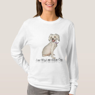 T-shirt J'adore mon petit chien blanc - mélange de caniche