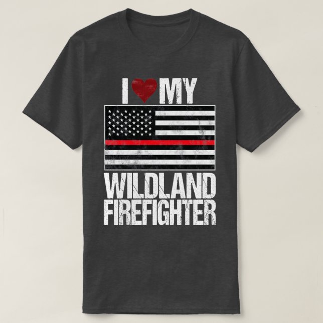 T-shirt J'adore mon pompier Wildland (Design devant)