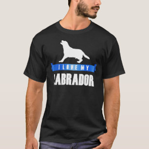 T-shirt J'adore mon ruban bleu Labrador
