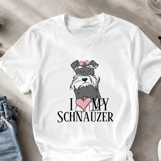 T-shirt J'adore Mon Schnauzer (Cute Schnauzer Tshirt)