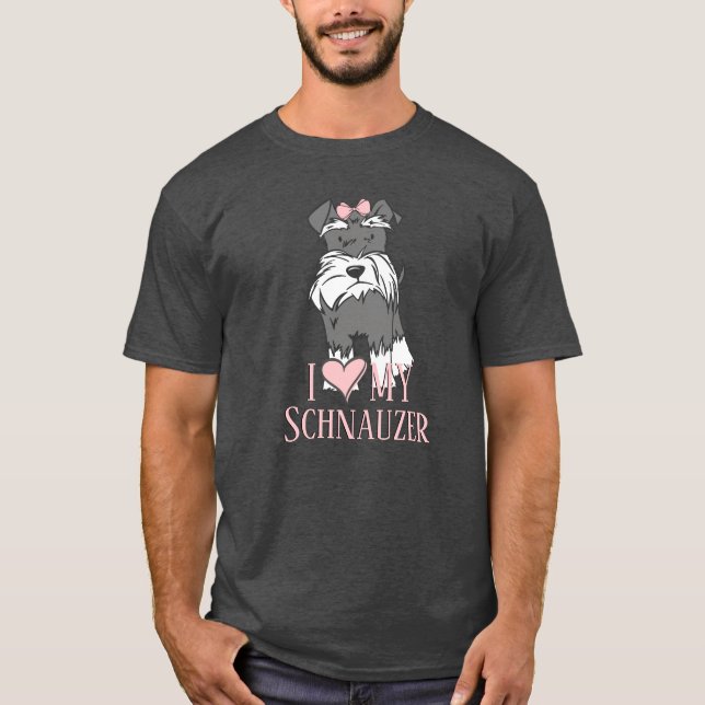 T-shirt J'adore mon Schnauzer (Devant)