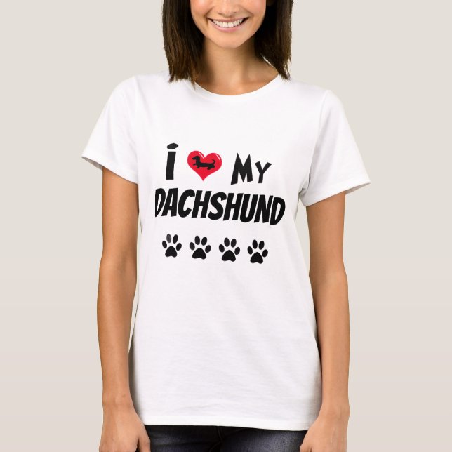 T-shirt J'adore mon teckel  (Devant)