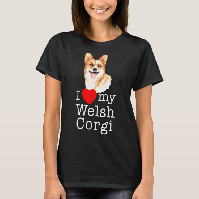 T-shirt J'adore mon Welsh Corgi - Chien (Devant)