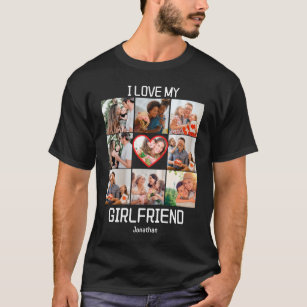T-shirt J'adore My Girlfriend Custom 9 Photo Collage