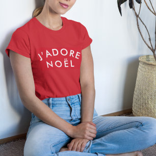 T-shirt J'adore Noël Amour Moderne De Noël Style Xmas