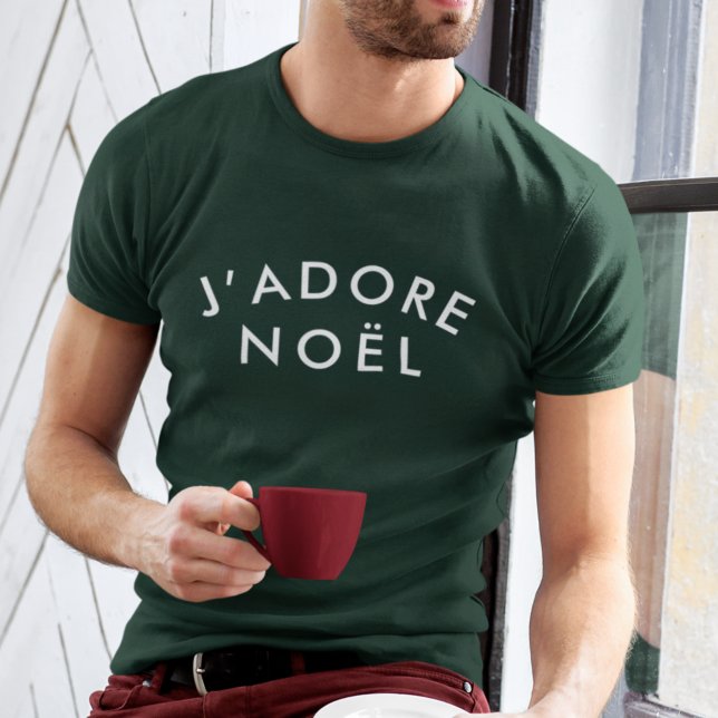 T-shirt J'adore Noel | Modern Love Noël à la mode Noël (Modern holiday shirt created for stylish, elegant, and fashion-forward Christmas looks)