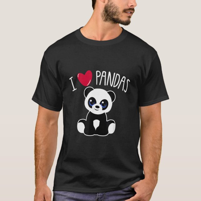 T-shirt J'adore Pandas Citation Panda Il (Devant)