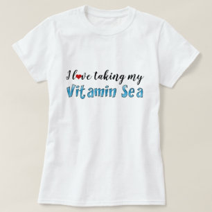 T-shirt J'adore prendre ma vitamine Sea Blue Typographie