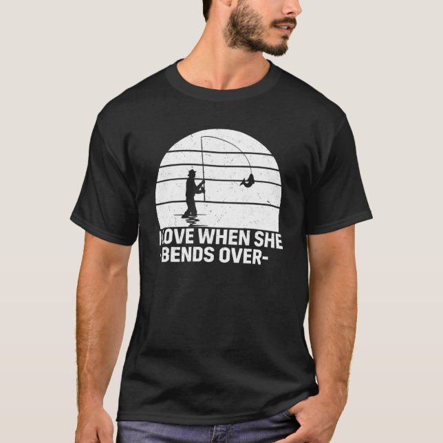 T-shirt J'adore quand elle se penche   Pêche (Devant)