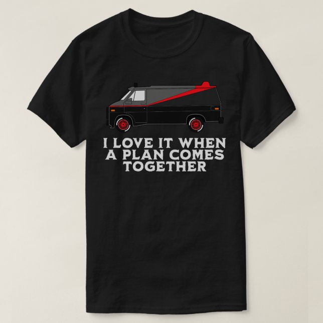 T-shirt J'adore quand un plan se réunit (Design devant)