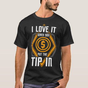 T-shirt J'adore quand vous mettez le pourboire en Bartende