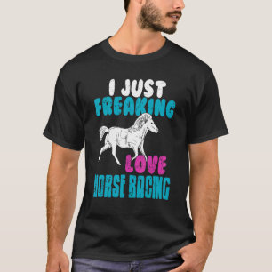 T-shirt J'adore simplement les courses de chevaux Rétro Co