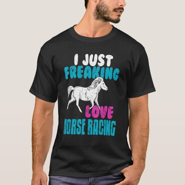 T-shirt J'adore simplement les courses de chevaux Rétro Co (Devant)
