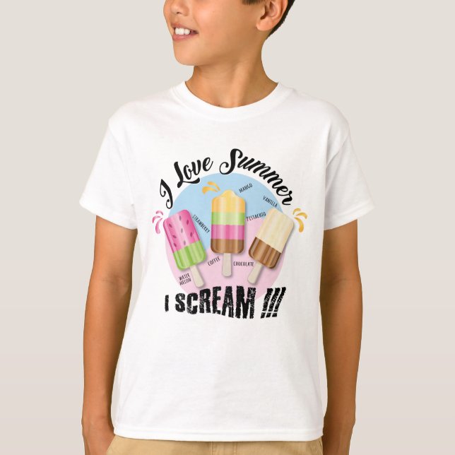 T-shirt J'adore Summer - Je hurle ! ! ! (Devant)