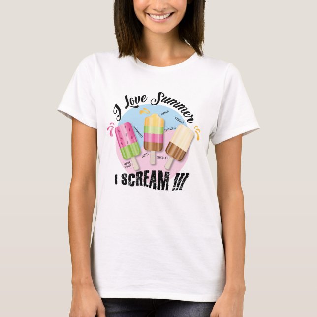 T-shirt J'adore Summer - Je hurle ! ! ! (Devant)