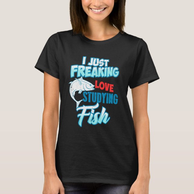 T-shirt J'adore tout simplement étudier les poissons Marin (Devant)
