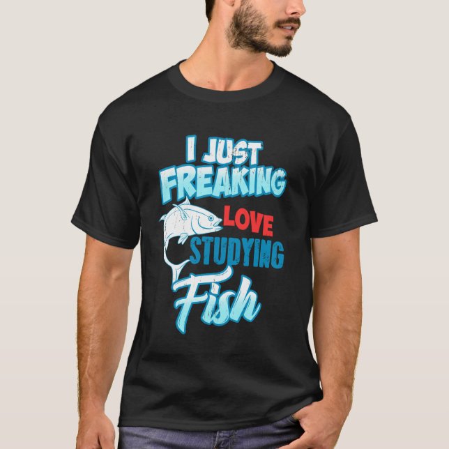 T-shirt J'adore tout simplement étudier les poissons Marin (Devant)